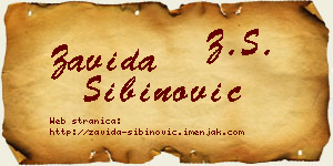 Zavida Sibinović vizit kartica
